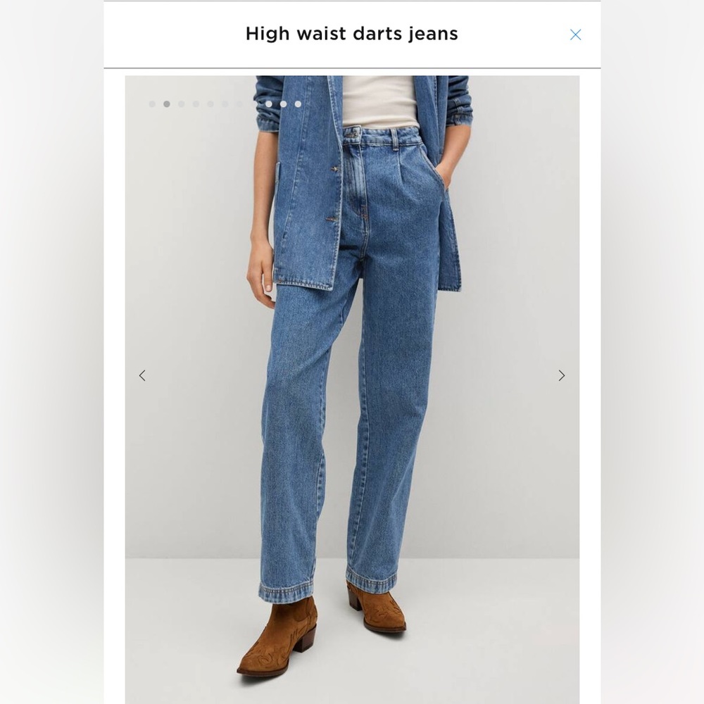 Mango high rise dart jeans, 100% cotton